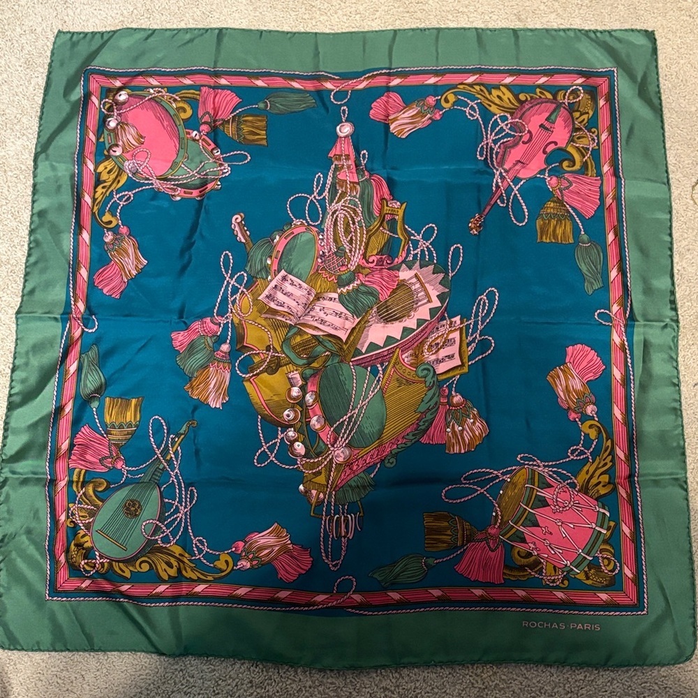 Rocha’s Paris green and pink scarf